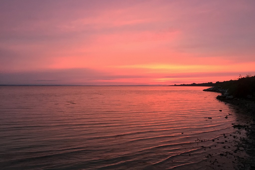 Piękne różowe niebo nad Zatoką, Jastarnia 2015.