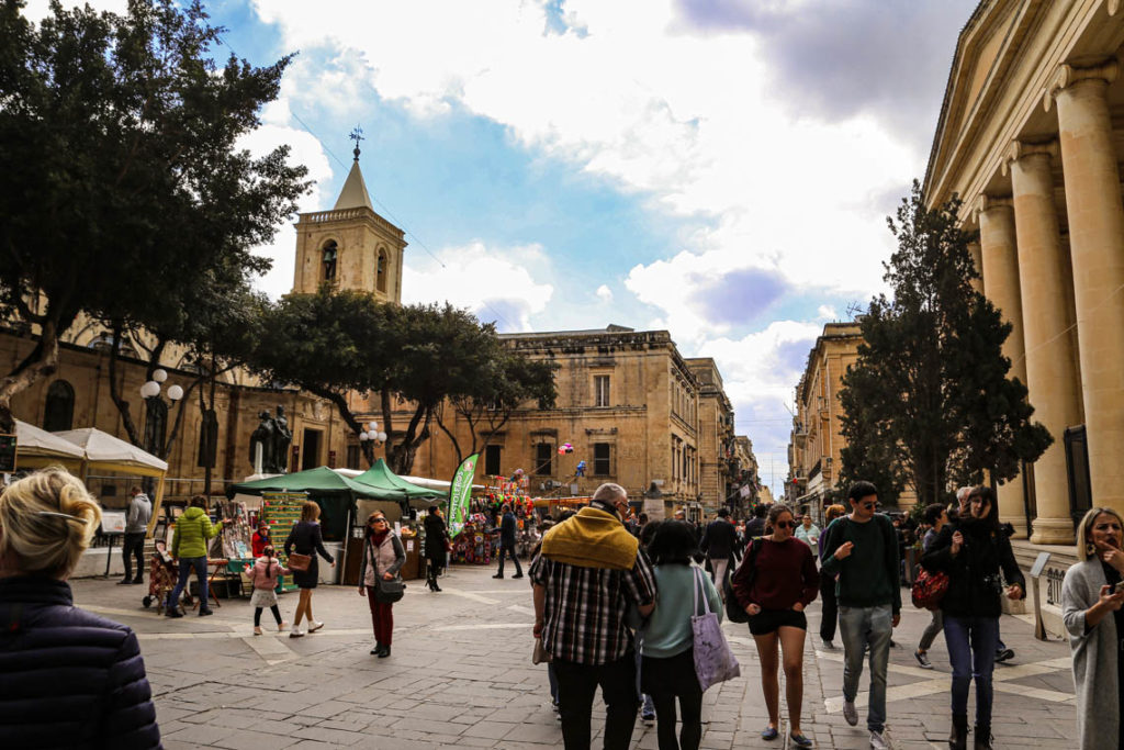 Valletta - Republic Street i Budynek Sądów, 1 marca 2019