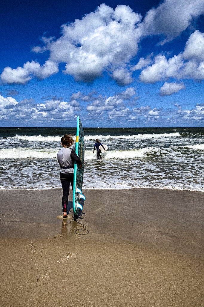 Spot surfingowy w Jatrzębiej Górze. Za wiele tu nie zdziałałam, ale chociaż próbowałam :P